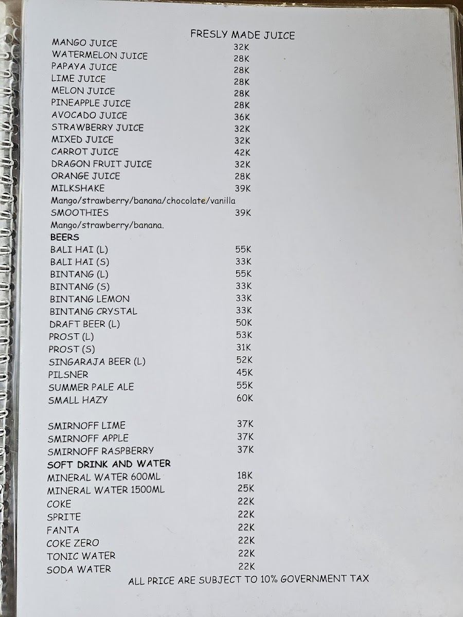 Warong Legong Menu - Image 1